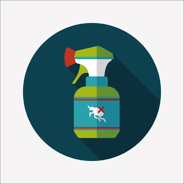 Huisdier vlooien spray platte pictogram met lange schaduw, eps10 — Stockvector