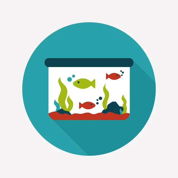 De platte pictogram huisdier vis met lange schaduw, eps10 — Stockvector