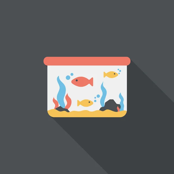 Pet fish flat icon with long shadow, eps10 — стоковый вектор