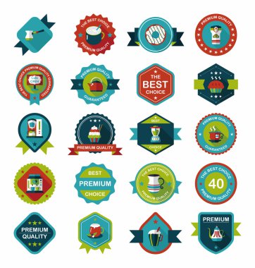 kahve rozet tasarım düz arka plan ayarlamak, eps10