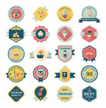 Cadılar Bayramı kartı afiş tasarım düz arka plan hazır, eps10