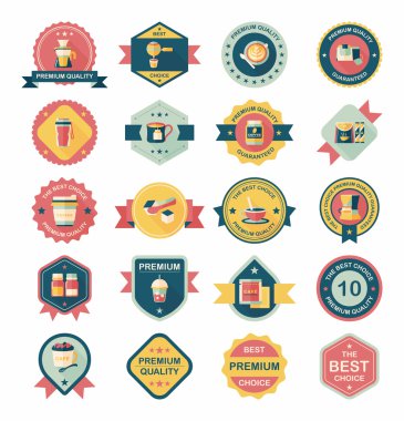 kahve rozet tasarım düz arka plan ayarlamak, eps10