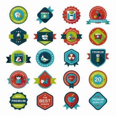 Hastane rozet afiş tasarım düz arka plan ayarlamak, eps10