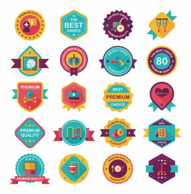 Hastane rozet afiş tasarım düz arka plan ayarlamak, eps10