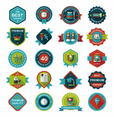 Okul rozet afiş tasarım düz arka plan ayarlamak, eps10