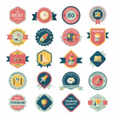 Okul rozet afiş tasarım düz arka plan ayarlamak, eps10