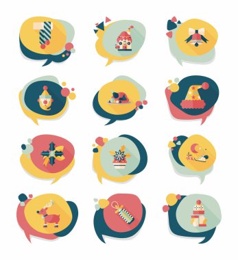 Noel kabarcık konuşma afiş tasarım düz arka plan ayarlamak, eps10