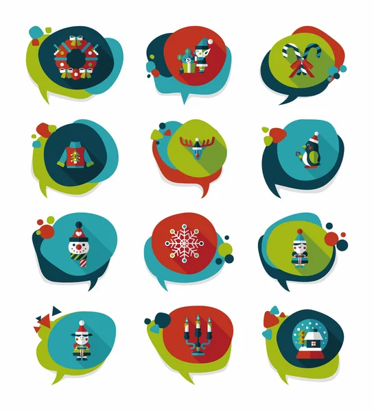 Christmas bubble speech banner design flat background set, eps10 Royalty Free Stock Illustrations