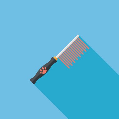 Uzun Gölge, eps10 ile evde beslenen hayvan köpek fırça düz simgesi