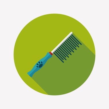 Uzun Gölge, eps10 ile evde beslenen hayvan köpek fırça düz simgesi