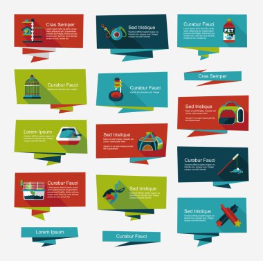 Evde beslenen hayvan düz afiş tasarım arka plan ayarlamak, eps10