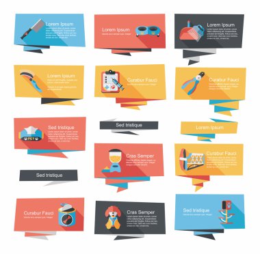 Evde beslenen hayvan düz afiş tasarım arka plan ayarlamak, eps10