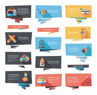 Evde beslenen hayvan düz afiş tasarım arka plan ayarlamak, eps10