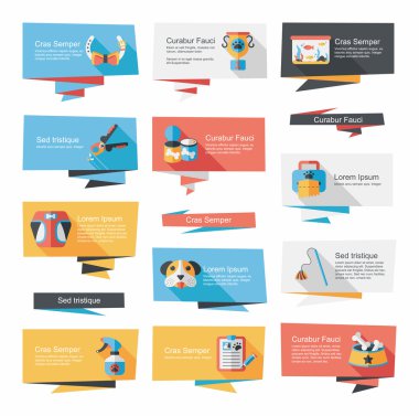 Evde beslenen hayvan düz afiş tasarım arka plan ayarlamak, eps10