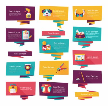 Evde beslenen hayvan düz afiş tasarım arka plan ayarlamak, eps10