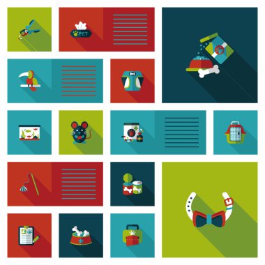 Evde beslenen hayvan UI düz tasarım arka plan ayarlamak, eps10