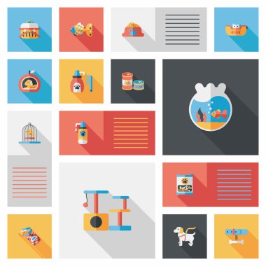 Evde beslenen hayvan UI düz tasarım arka plan ayarlamak, eps10