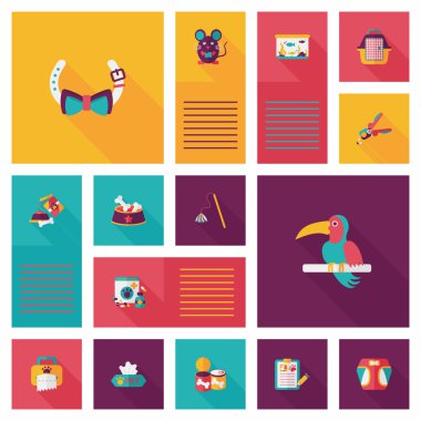 Evde beslenen hayvan UI düz tasarım arka plan ayarlamak, eps10