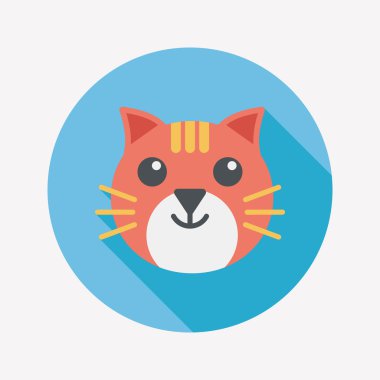 Uzun Gölge, eps10 ile evde beslenen hayvan kedi düz simgesi