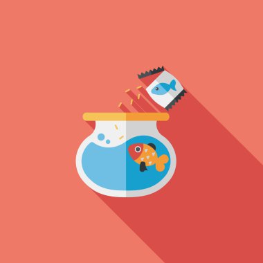 Uzun Gölge, eps10 ile evde beslenen hayvan balık düz simgesi