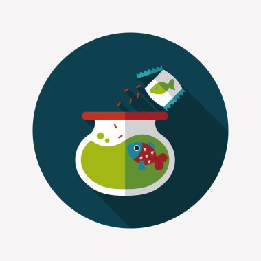 Uzun Gölge, eps10 ile evde beslenen hayvan balık düz simgesi