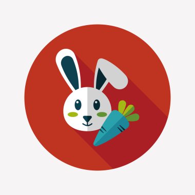 Uzun Gölge, eps10 ile evde beslenen hayvan tavşan düz simgesi