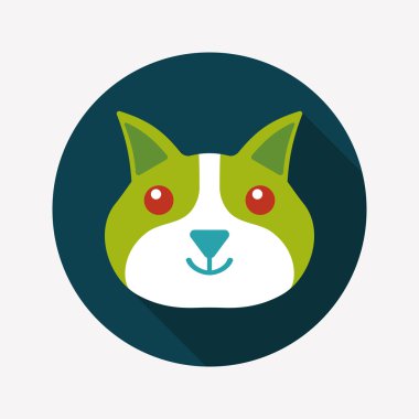 Uzun Gölge, eps10 ile evde beslenen hayvan kedi düz simgesi