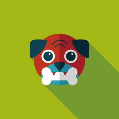 Uzun Gölge, eps10 ile evde beslenen hayvan köpek düz simgesi