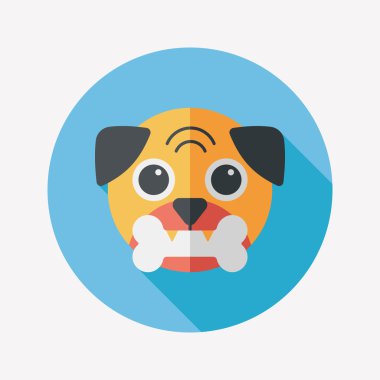 Uzun Gölge, eps10 ile evde beslenen hayvan köpek düz simgesi