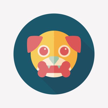 Uzun Gölge, eps10 ile evde beslenen hayvan köpek düz simgesi