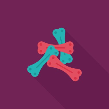 Uzun Gölge, eps10 ile evde beslenen hayvan kemik düz simgesi