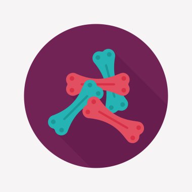 Uzun Gölge, eps10 ile evde beslenen hayvan kemik düz simgesi