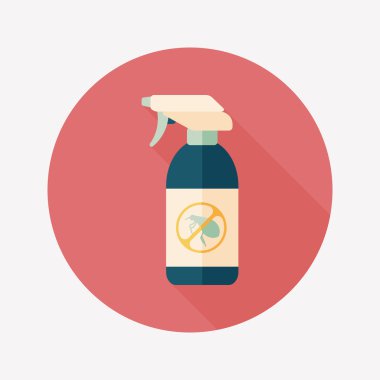 Evde beslenen hayvan pire spreyi uzun gölge, eps10 düz simgesiyle