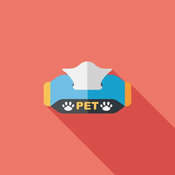 Caja de tejido estilo mascota icono plano con sombra larga, eps10 — Vector de stock