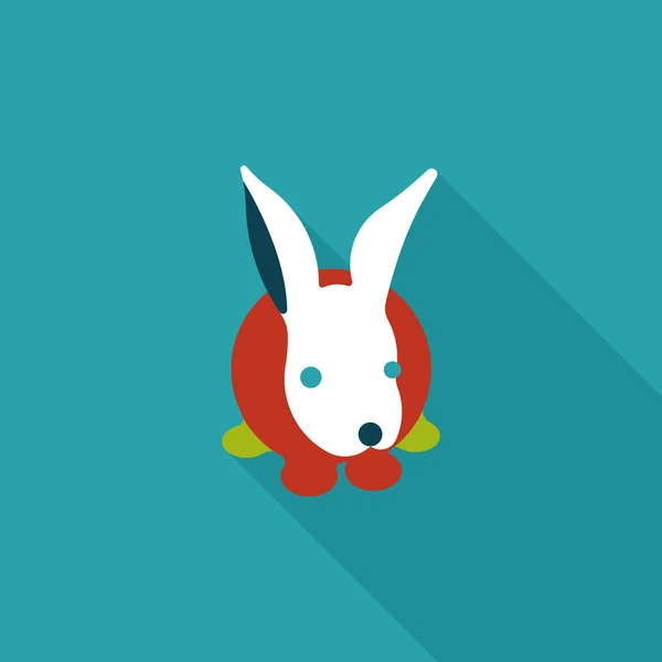 Kanin flat ikonen med långa skugga, eps10 — Stock vektor