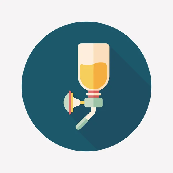 Eau pour animaux de compagnie boire icône plate avec ombre longue, eps10 — Image vectorielle