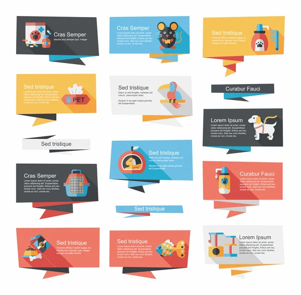 Evde beslenen hayvan düz afiş tasarım arka plan ayarlamak, eps10