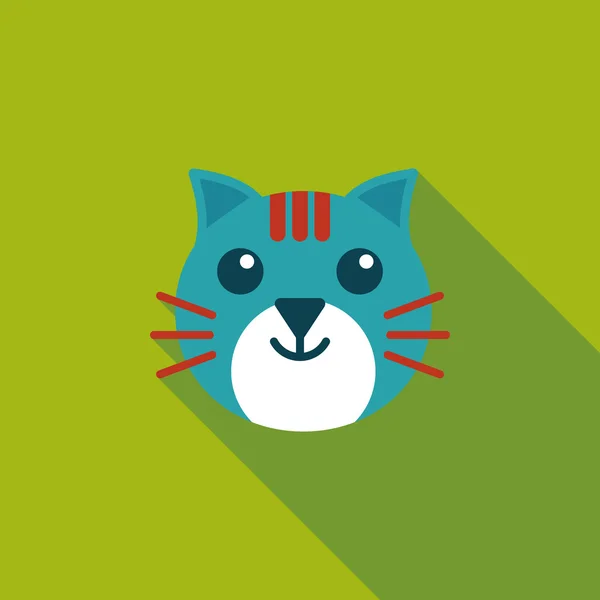 Chat animal icône plate avec ombre longue, eps10 — Image vectorielle