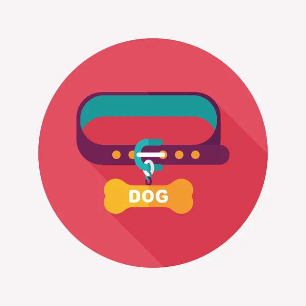 Kedvtelésből tartott kutya láncok lapos ikon a hosszú árnyék, eps10 — Stock Vector