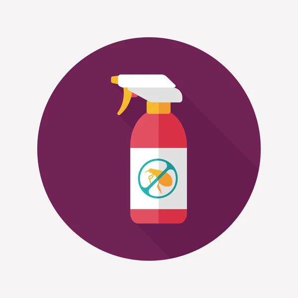 Huisdier vlooien spray platte pictogram met lange schaduw, eps10 — Stockvector