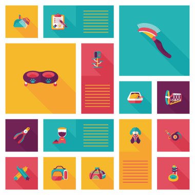 Evde beslenen hayvan UI düz tasarım arka plan ayarlamak, eps10