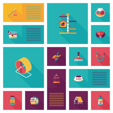 Evde beslenen hayvan UI düz tasarım arka plan ayarlamak, eps10