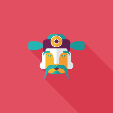 Çin yeni yılı düz simgesi ile uzun gölge, eps10, zenginlik tanrısı