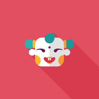 Çin yeni yılı uzun gölge, eps10, Maitreya bez bebek ile düz simgesi