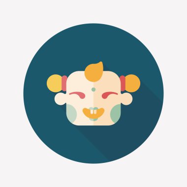 Çin yeni yılı uzun gölge, eps10, Maitreya bez bebek ile düz simgesi