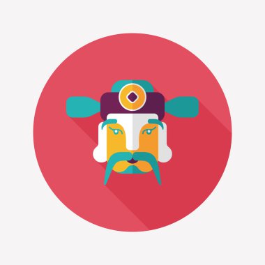 Çin yeni yılı düz simgesi ile uzun gölge, eps10, zenginlik tanrısı