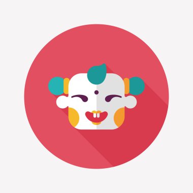 Çin yeni yılı uzun gölge, eps10, Maitreya bez bebek ile düz simgesi