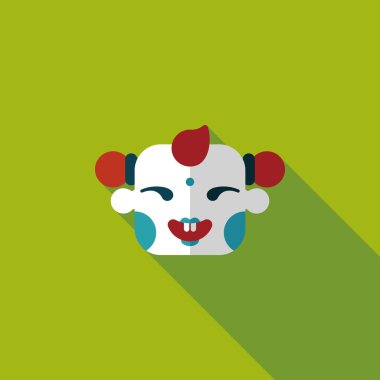 Çin yeni yılı uzun gölge, eps10, Maitreya bez bebek ile düz simgesi