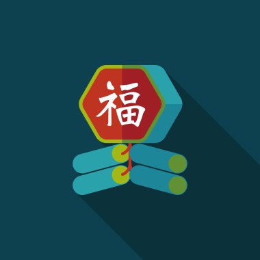 Çin yeni yılı düz simgesi, Çin festival cou eps10, word fu