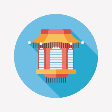 Çin yeni yılı uzun gölge, eps10, Çinli bir dekor ile düz simgesi